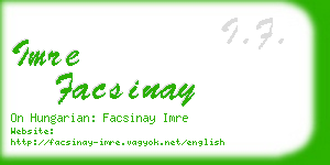 imre facsinay business card